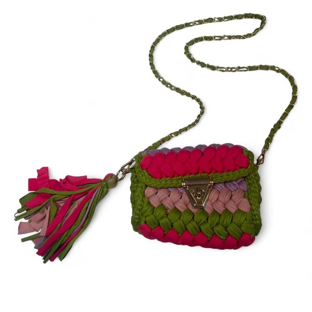 Women's Chunky Yarn Tassle Crossbody Mini Bag